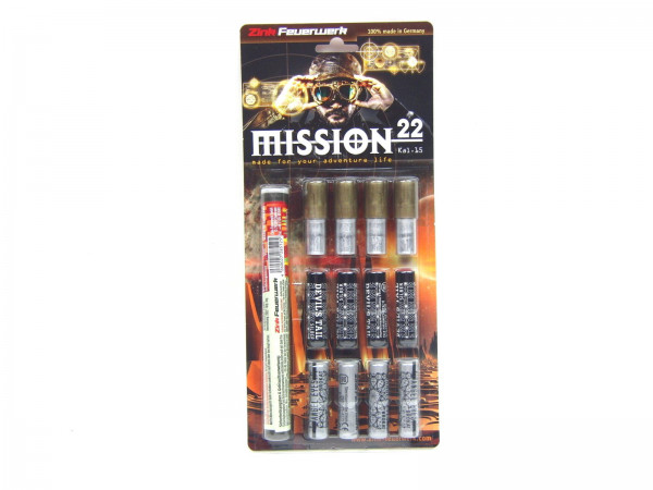 Zink-Feuerwerk, Mission 22-teilig, Kal. 15mm