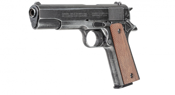 Colt Government 1911 A1, 9 mm P.A.K., Antik-Finish, Holzgriffschalen