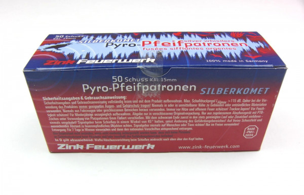 Zink Pyro-Pfeifpatronen, Kal. 15mm, 50Schuss