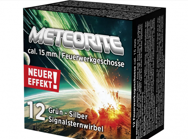 Umarex Signalsternwirbel Meteorite, 15 mm, grün-silber, 12er Schachtel