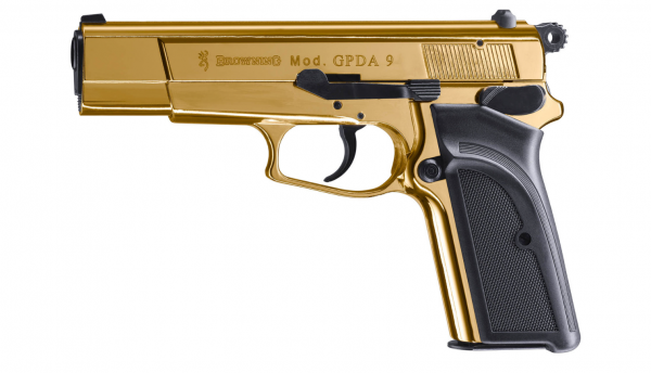 Browning GPDA 9, 9 mm P.A.K., 24 Karat vergoldet